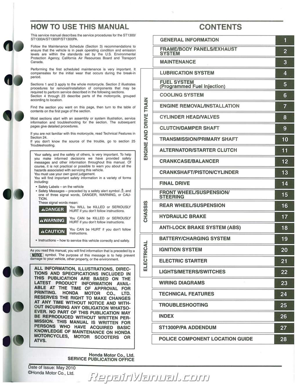 2003 honda st1300 owners manual
