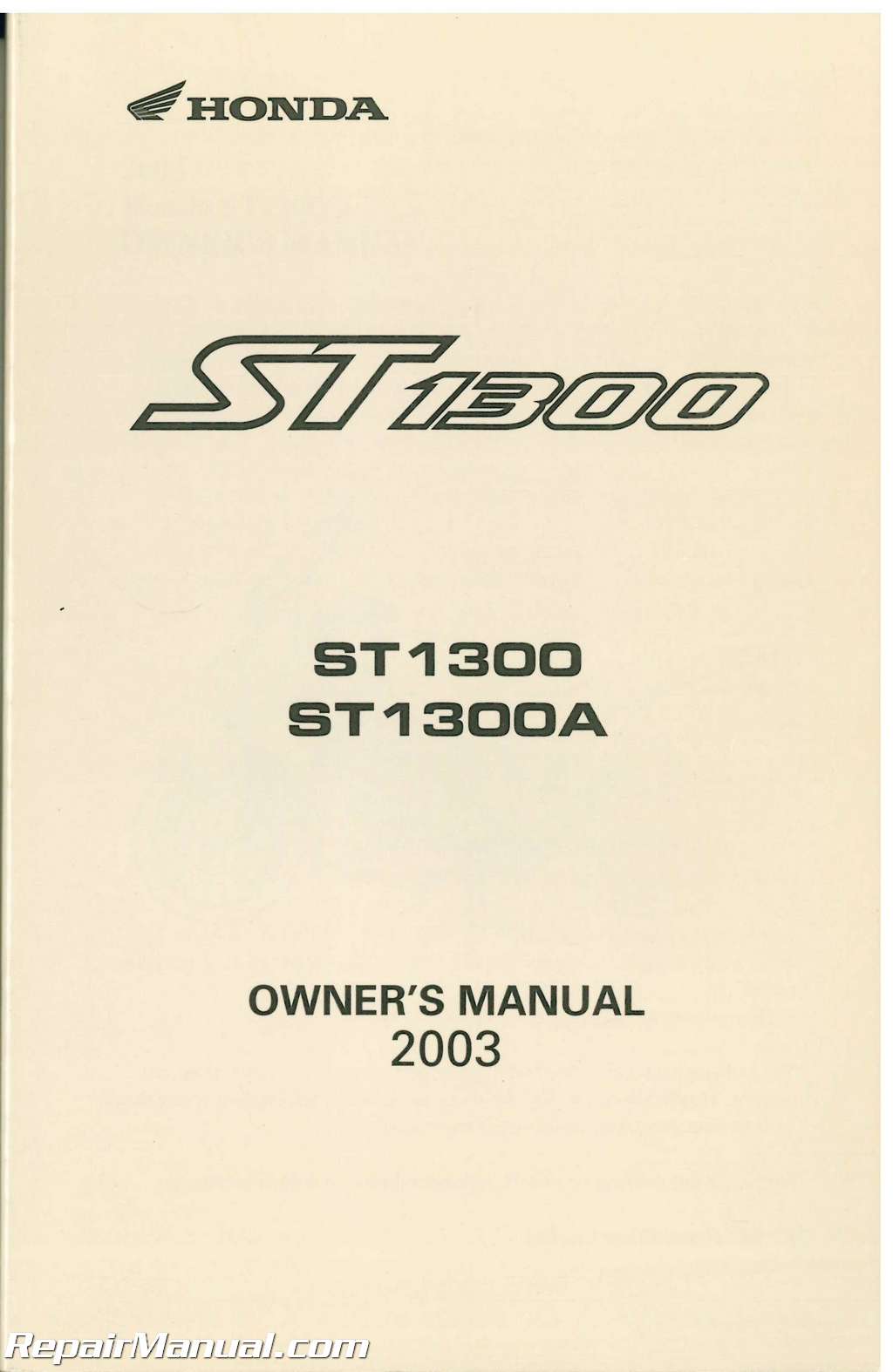 2003 honda st1300 owners manual