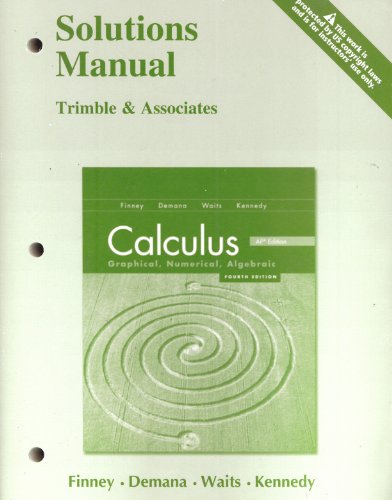 calculus finney demana solutions manual