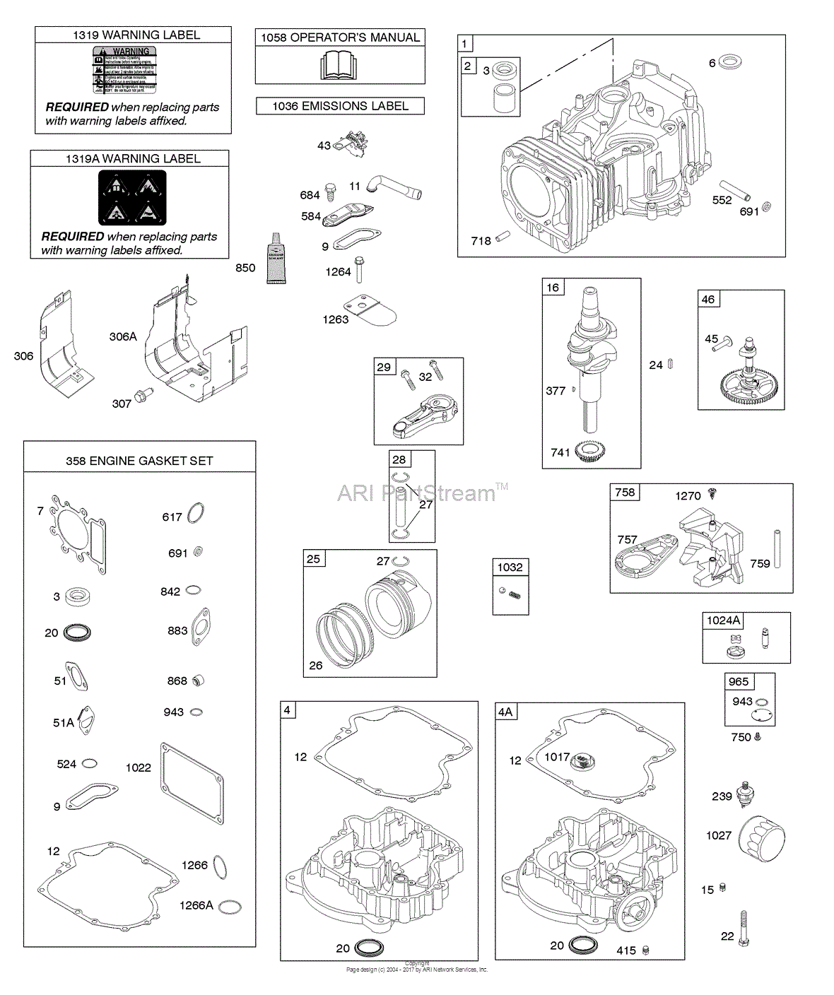 briggs and stratton 300e series parts manual