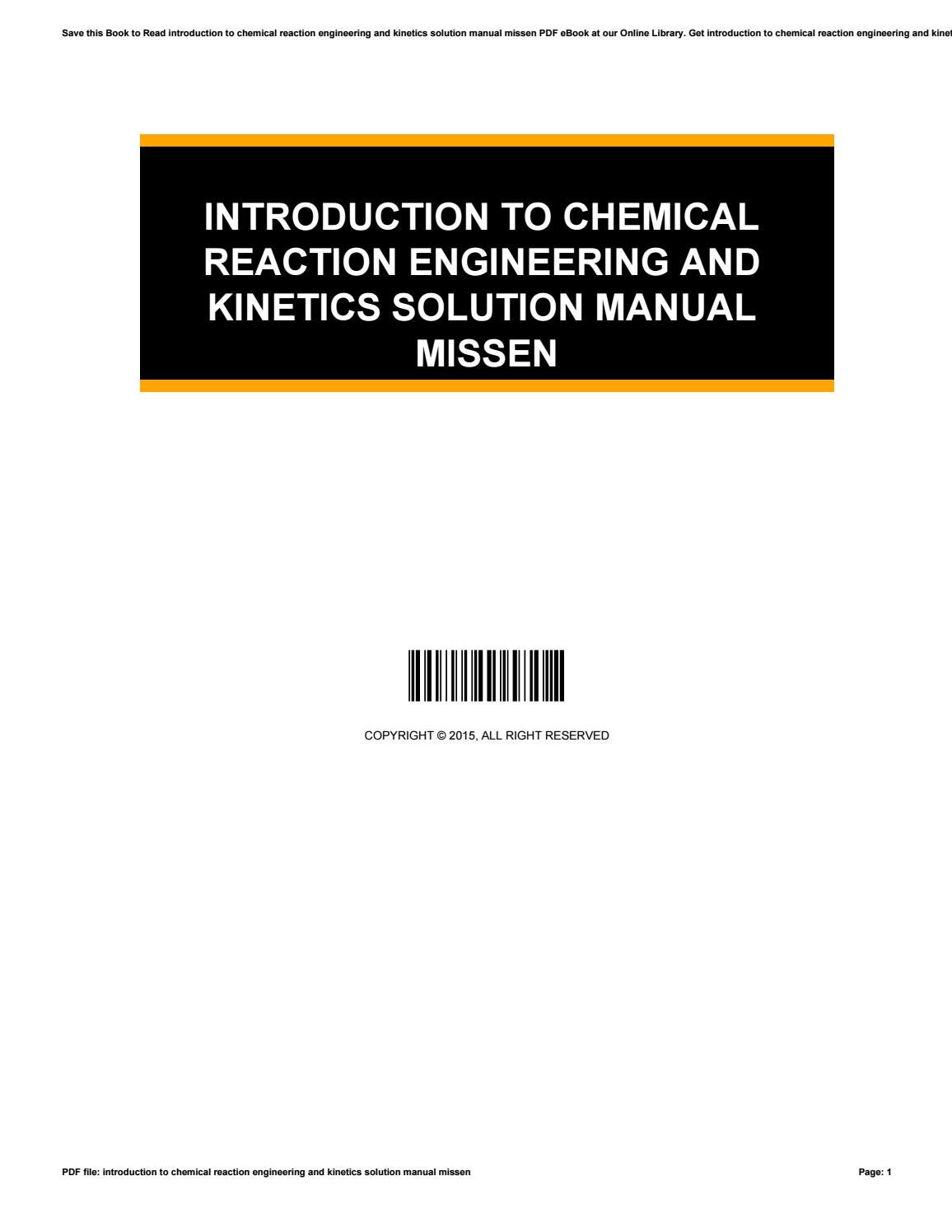 chemical kinetics and reaction dynamics solution manual pdf