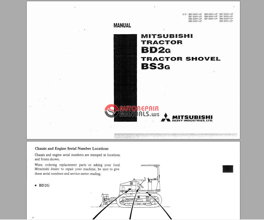 mitsubishi bd2g dozer parts manual pdf